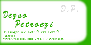 dezso petroczi business card